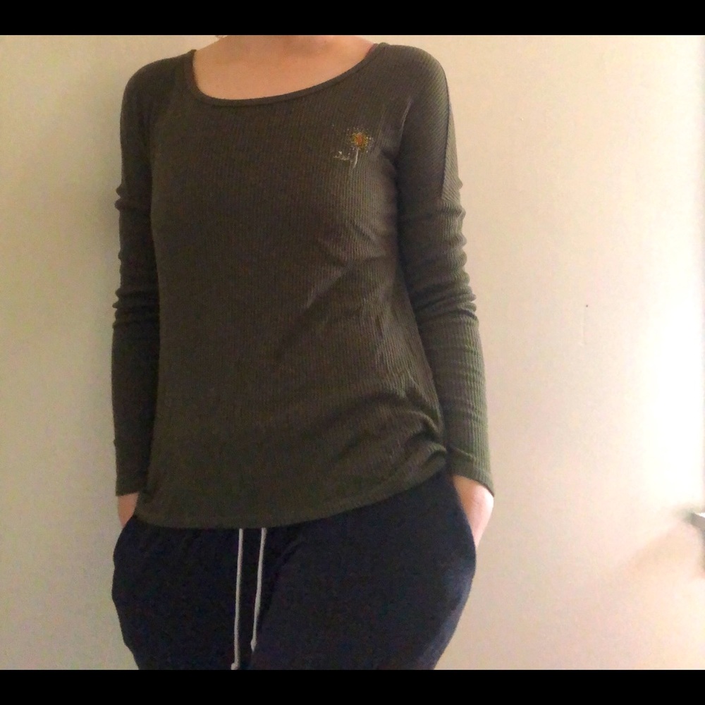 Relaxed ribbed wish/flower shirt